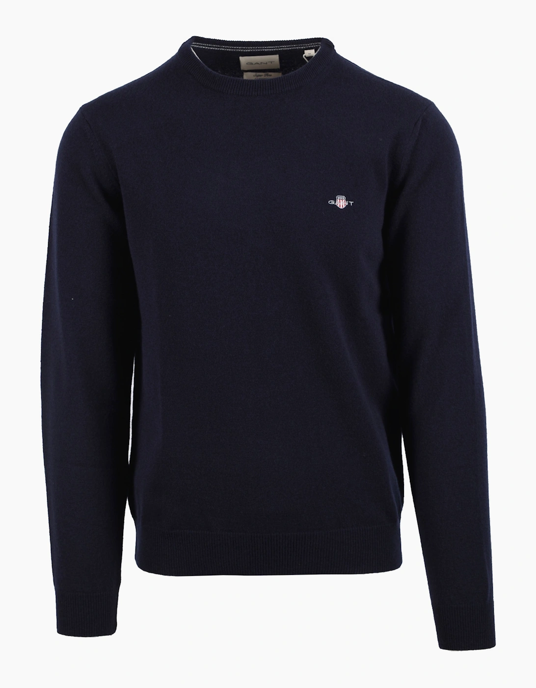 GANT SUPERFINE LAMBSWOOL CREW NECK MARINE