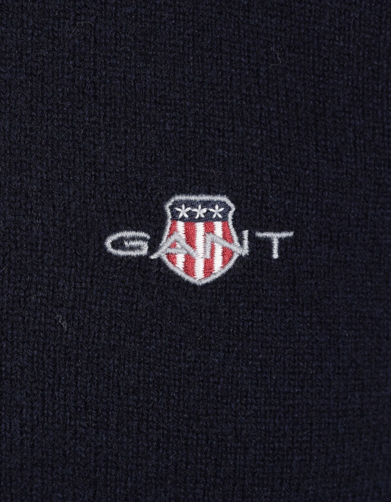 GANT SUPERFINE LAMBSWOOL CREW NECK MARINE