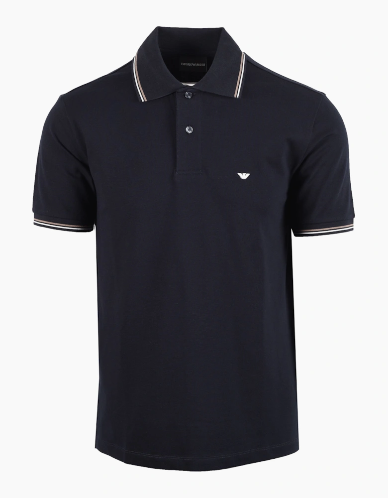 EMPORIO ARMANI ESSENTIAL TIPPED POLO NAVY