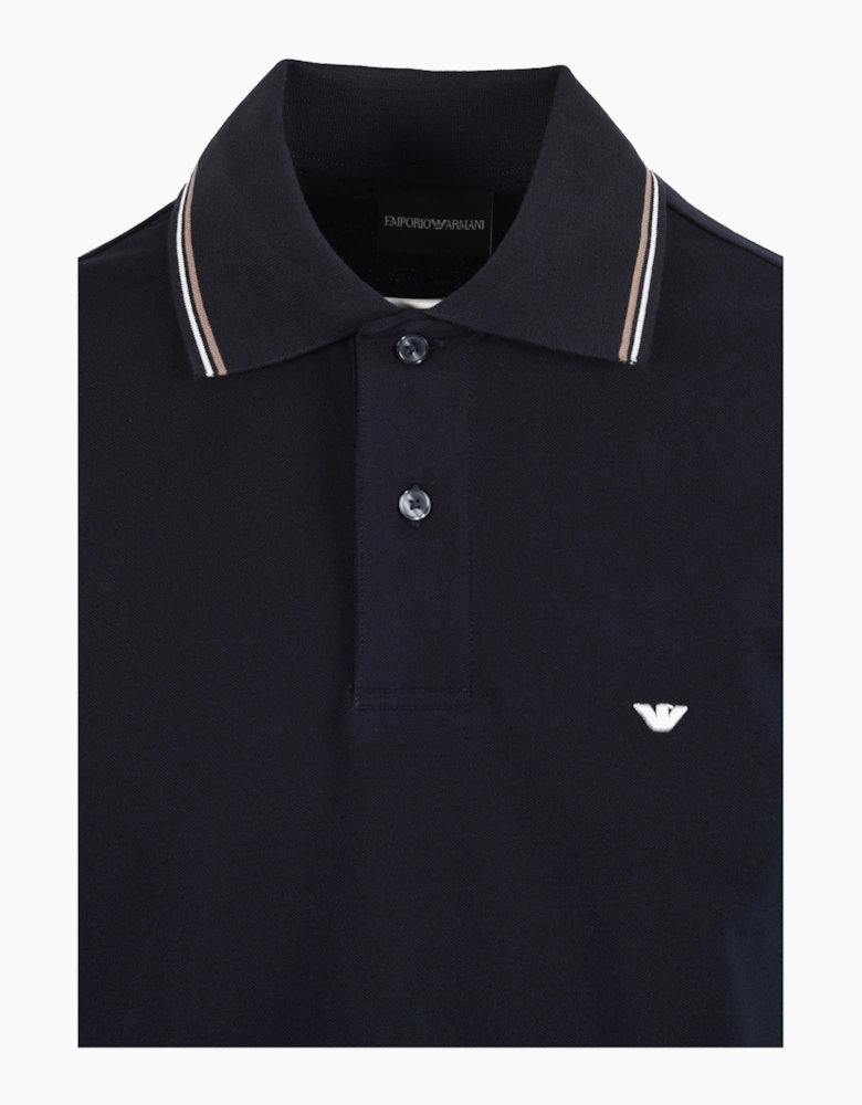 EMPORIO ARMANI ESSENTIAL TIPPED POLO NAVY