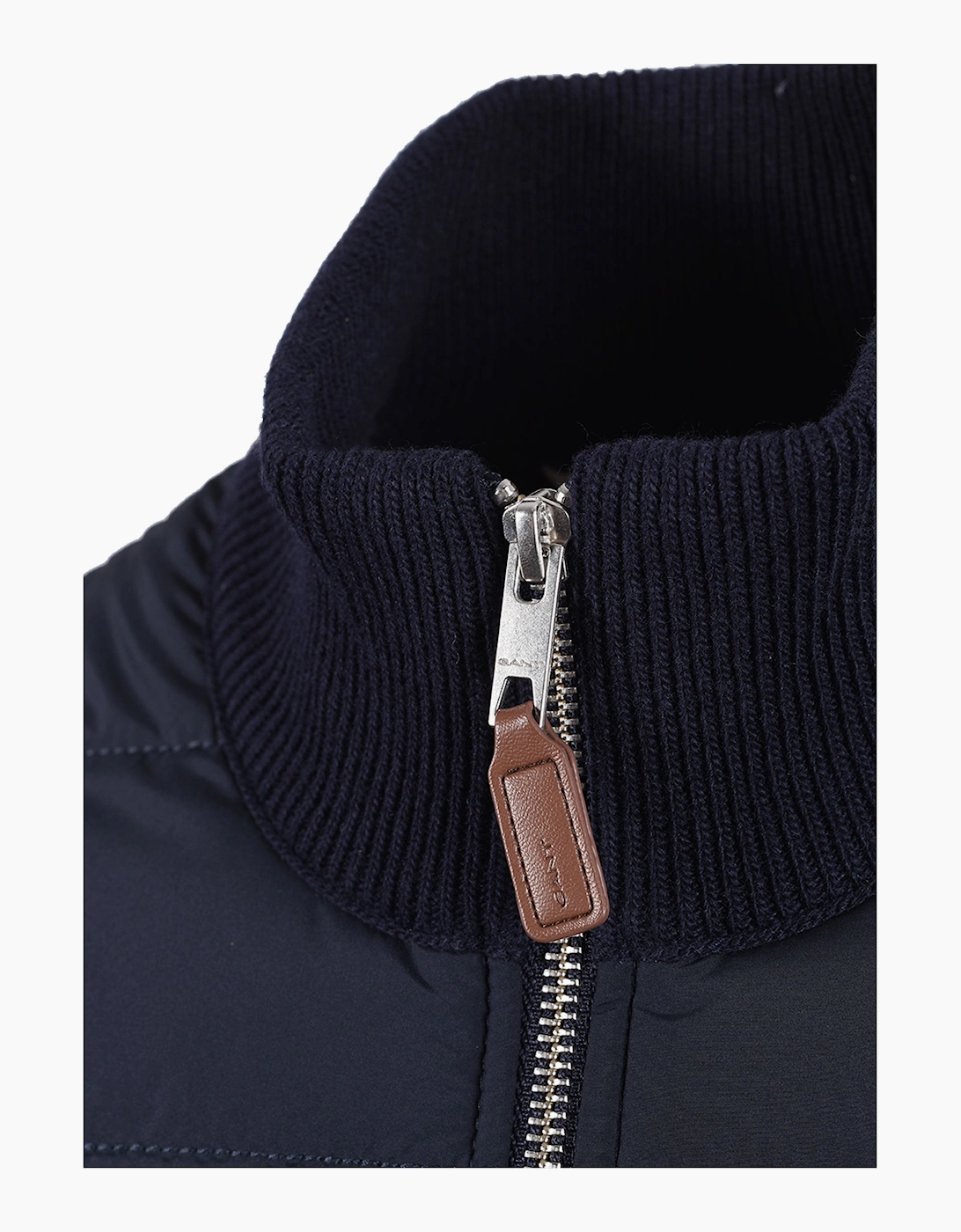 GANT HYBRID ZIPPED CARDIGAN EVENING BLUE