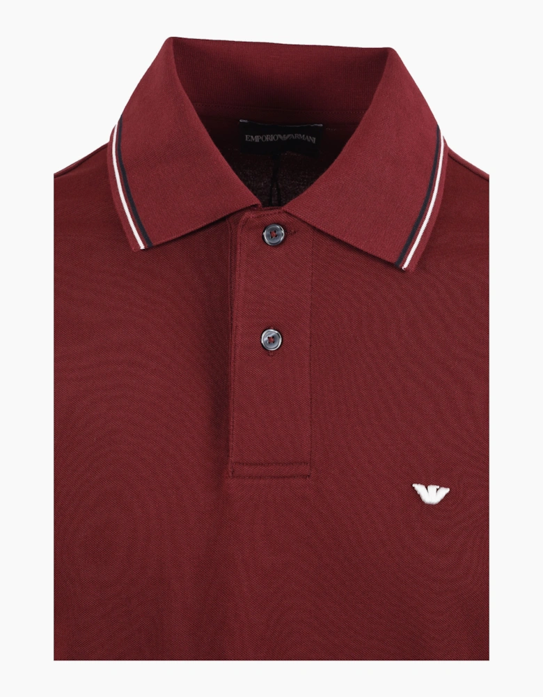 EMPORIO ARMANI ESSENTIAL TIPPED POLO OXBLOOD