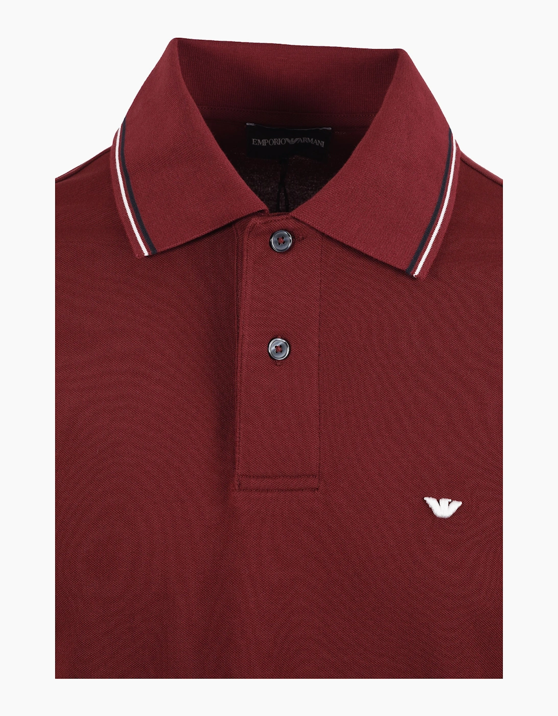 EMPORIO ARMANI ESSENTIAL TIPPED POLO OXBLOOD