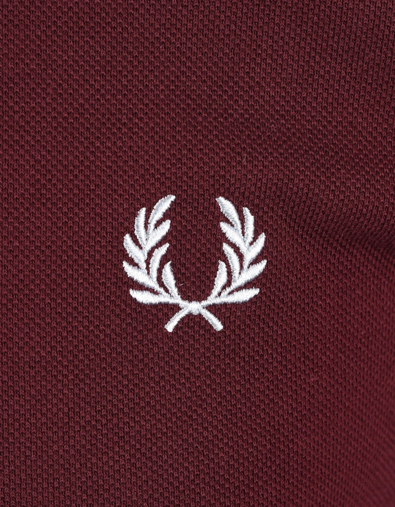 FRED PERRY TWIN TIPPED POLO SHIRT OXBLOOD/ICED PINK/DUSKY BLUE