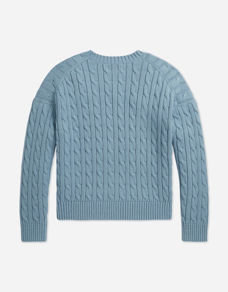 Ralph Lauren Girls Cable Knit Jumper in Blue