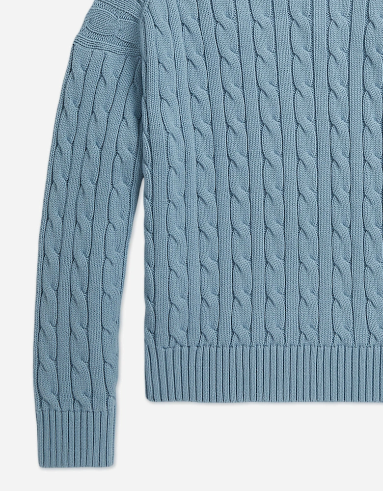 Ralph Lauren Girls Cable Knit Jumper in Blue