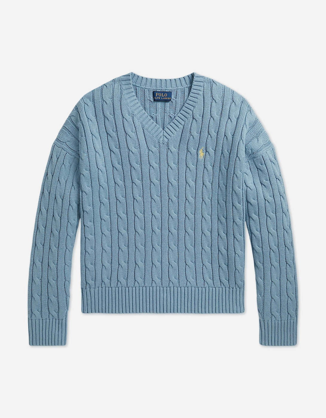 Ralph Lauren Girls Cable Knit Jumper in Blue