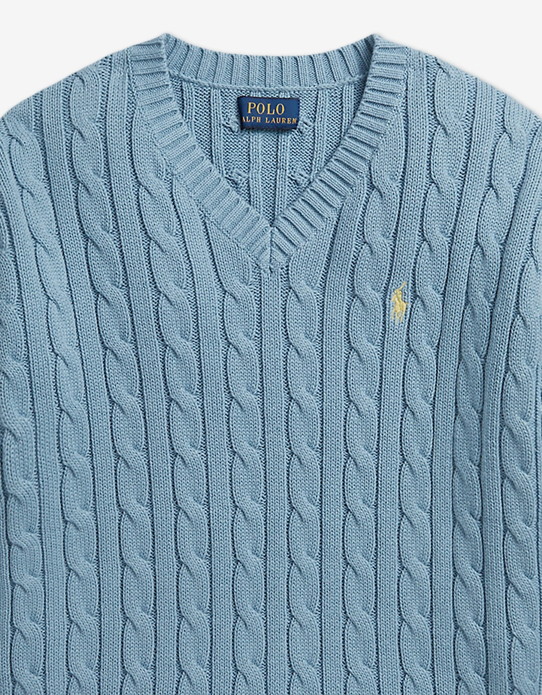 Ralph Lauren Girls Cable Knit Jumper in Blue