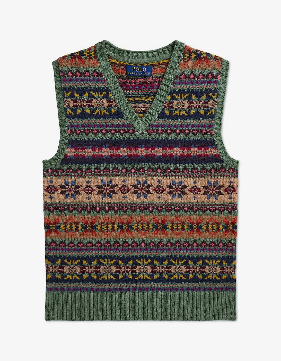 Ralph Lauren Boys Cotton Knit Sweater Vest in Green