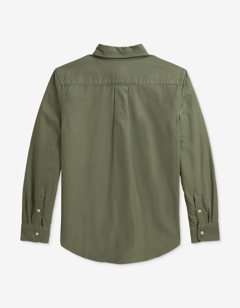 Ralph Lauren Boys Cotton Oxford Shirt in Green