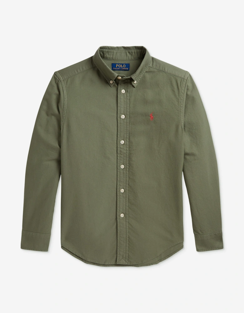 Ralph Lauren Boys Cotton Oxford Shirt in Green
