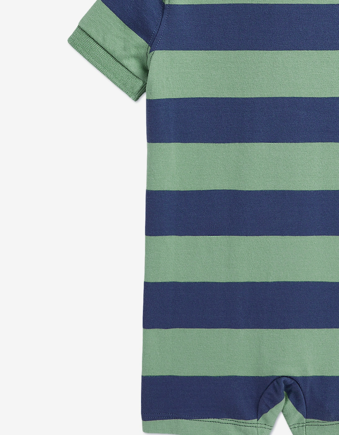 Ralph Lauren Baby Boys Striped Jersey Romper in Green