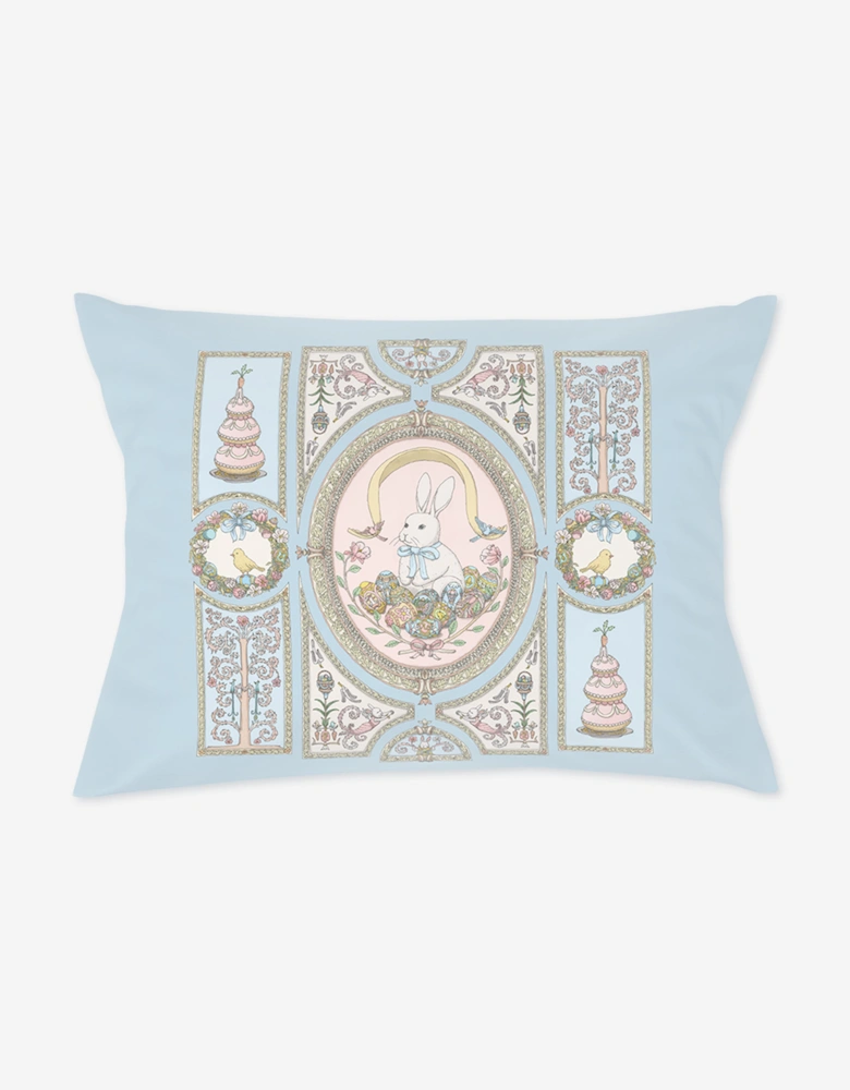Atelier Choux Baby Satin Spring Bunny Cushion in Blue (40cm X 30cm)