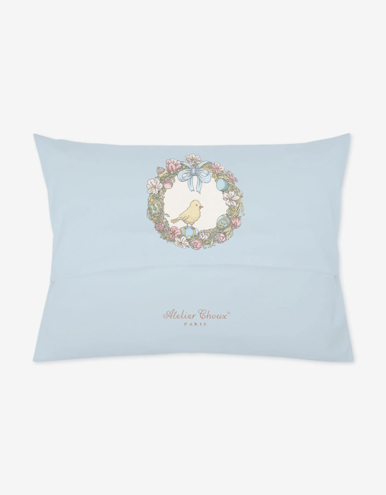Atelier Choux Baby Satin Spring Bunny Cushion in Blue (40cm X 30cm)