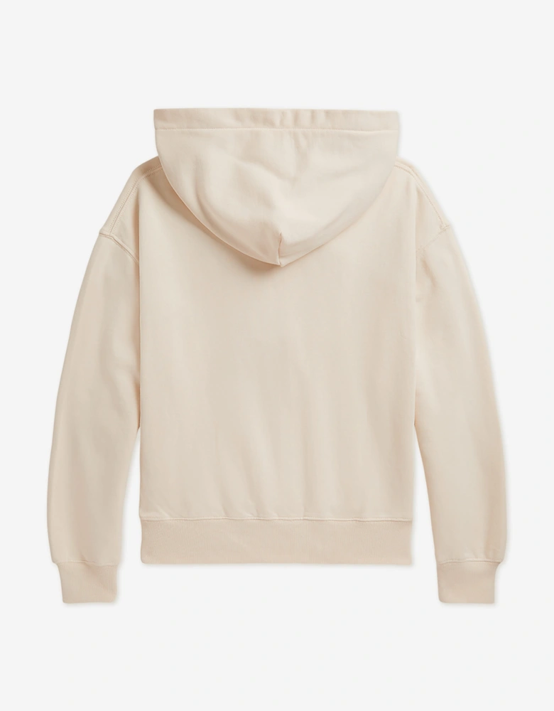 Ralph Lauren Girls Polo Bear Hoodie in Ivory