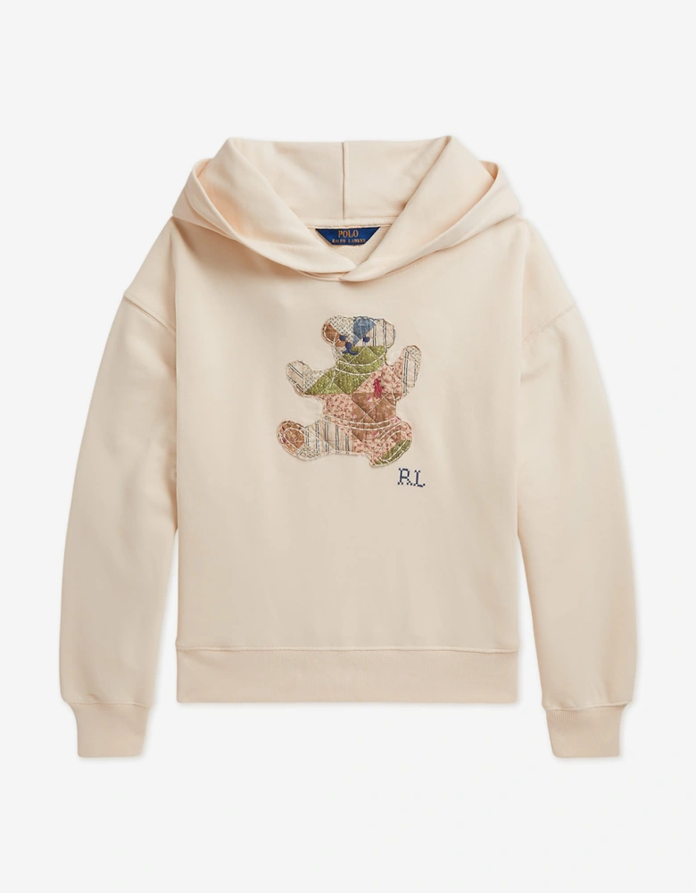 Ralph Lauren Girls Polo Bear Hoodie in Ivory