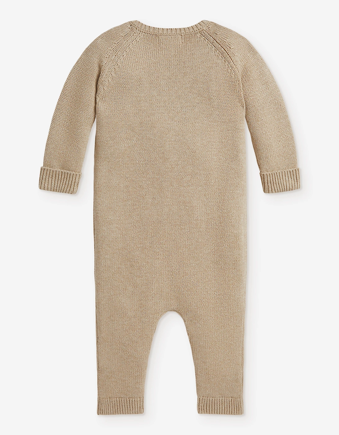 Ralph Lauren Baby Boys Iconic Flag Romper in Beige