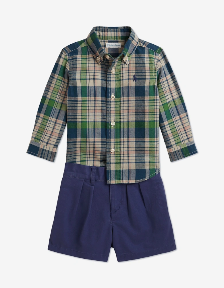 Ralph Lauren Baby Boys Shirt and Shorts Set in Multicolour