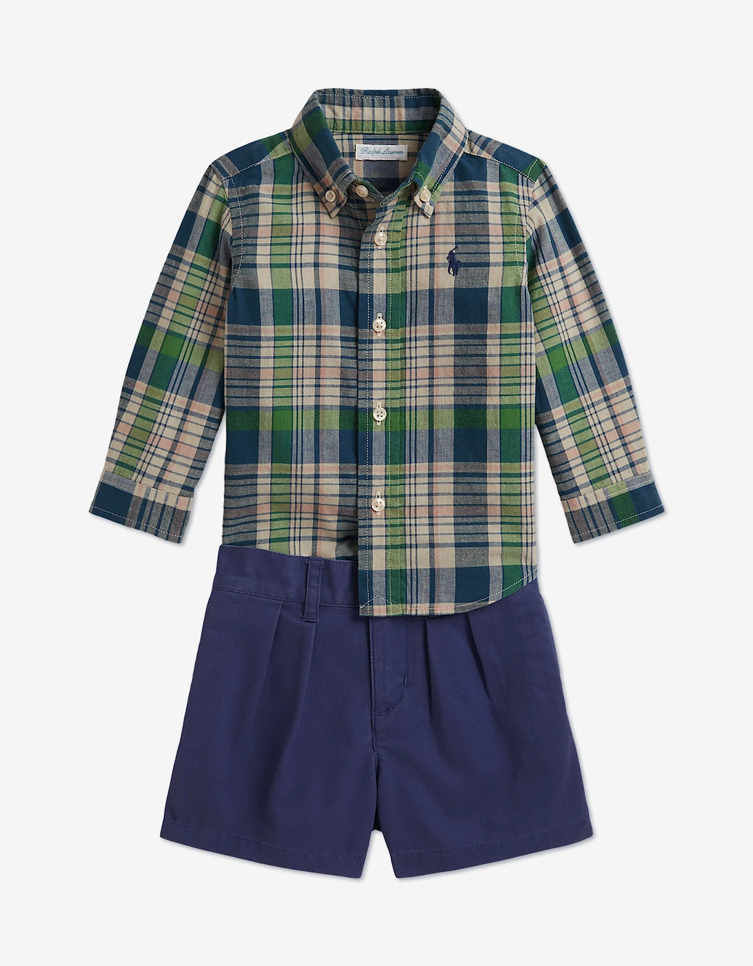 Ralph Lauren Baby Boys Shirt and Shorts Set in Multicolour