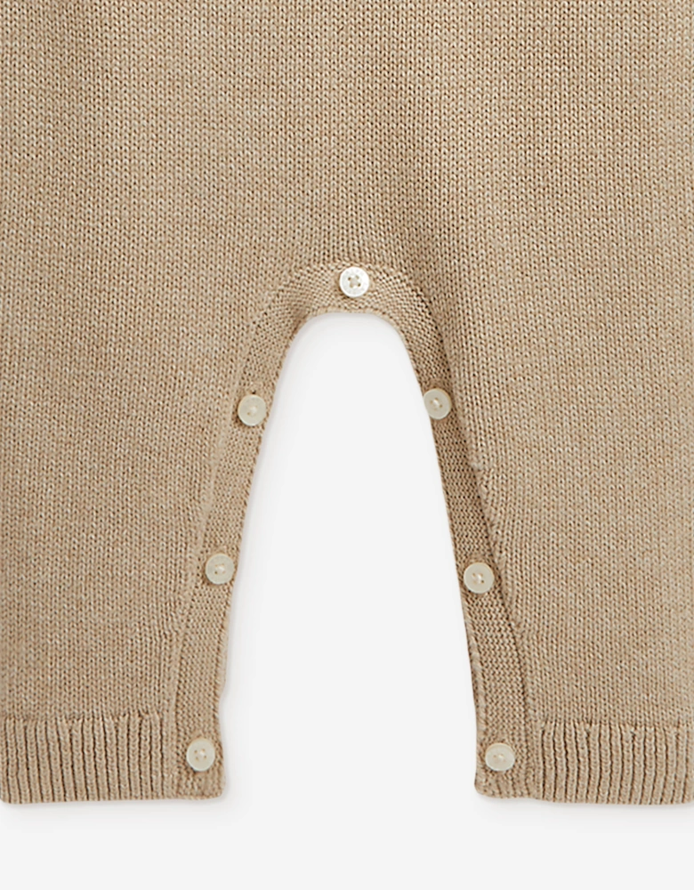 Ralph Lauren Baby Boys Iconic Flag Romper in Beige