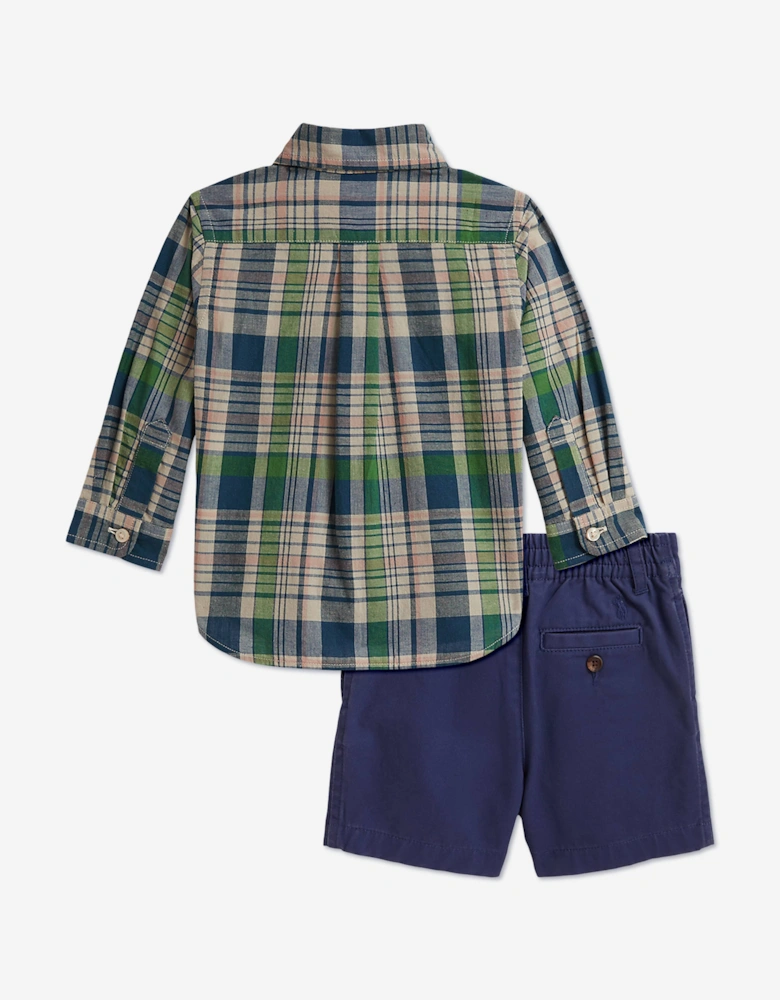 Ralph Lauren Baby Boys Shirt and Shorts Set in Multicolour