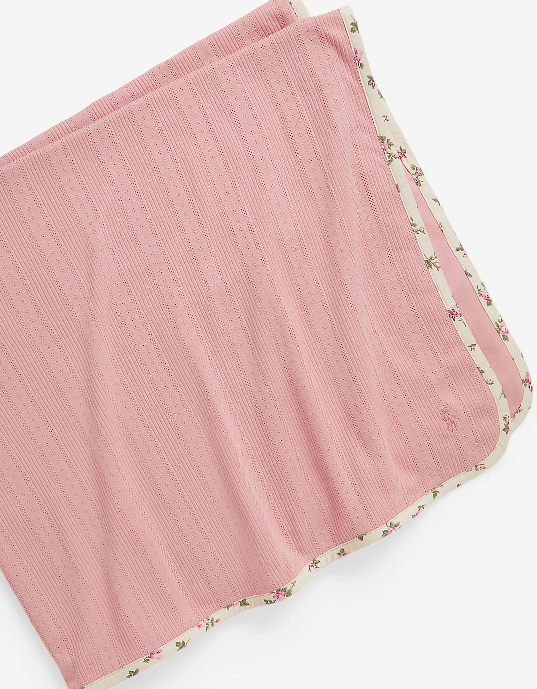 Ralph Lauren Baby Girls Pointelle Rib Knitted Blanket in Pink (106cm)