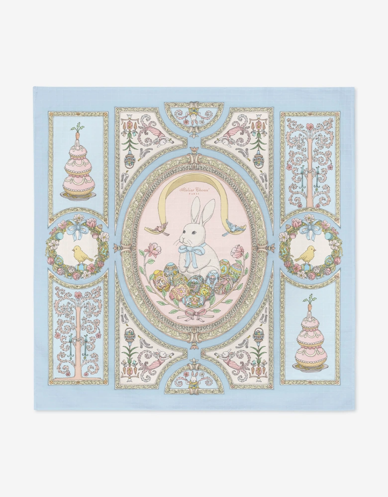 Atelier Choux Baby Spring Bunny Swaddle in Blue (100 x 100 cm)