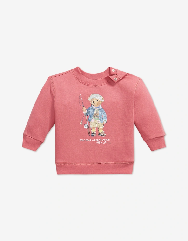 Ralph Lauren Baby Boys Polo Bear Sweatshirt in Pink