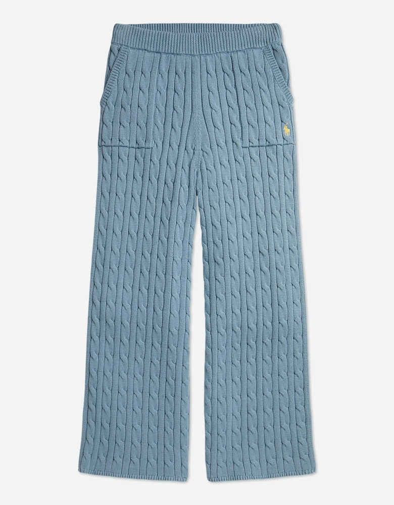 Ralph Lauren Girls Cable Knit Pants in Blue