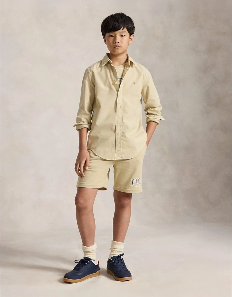 Ralph Lauren Boys Cotton Oxford Shirt in Beige