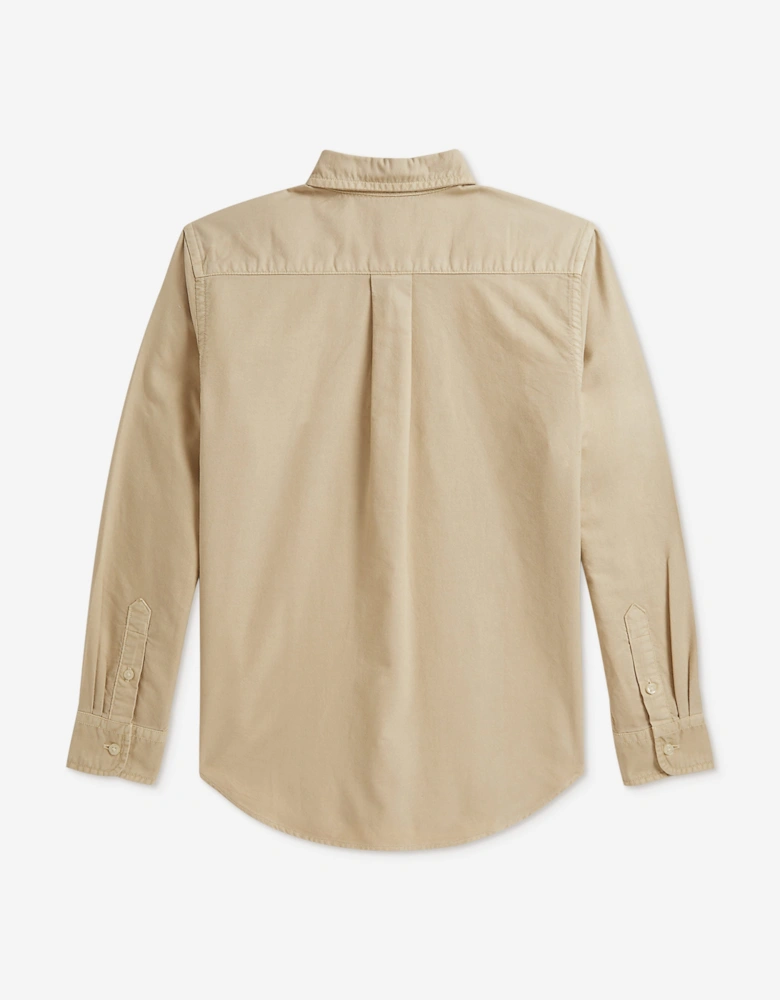 Ralph Lauren Boys Cotton Oxford Shirt in Beige