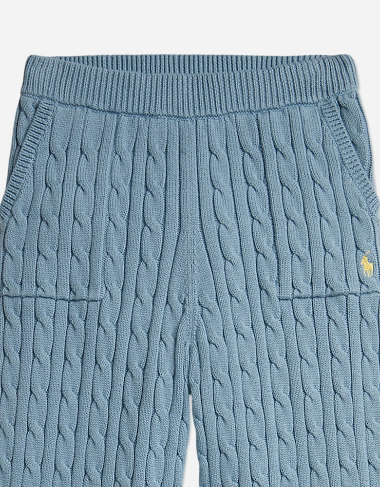 Ralph Lauren Girls Cable Knit Pants in Blue