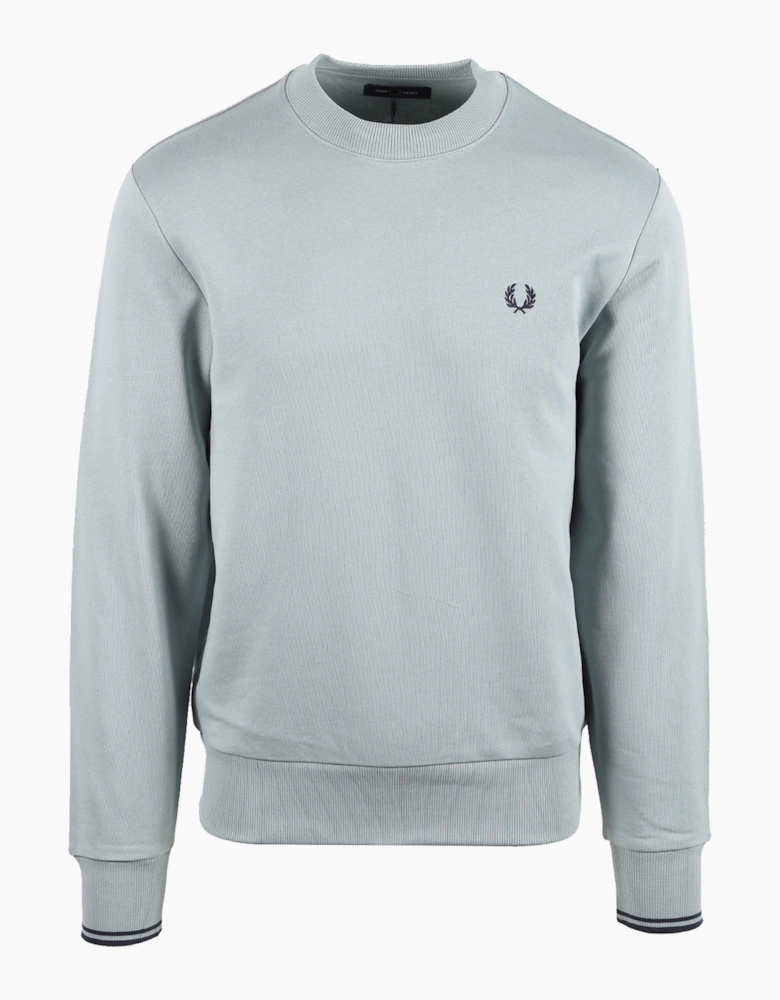 FRED PERRY CREW NECK SWEATSHIRT silver blue/dark airforce
