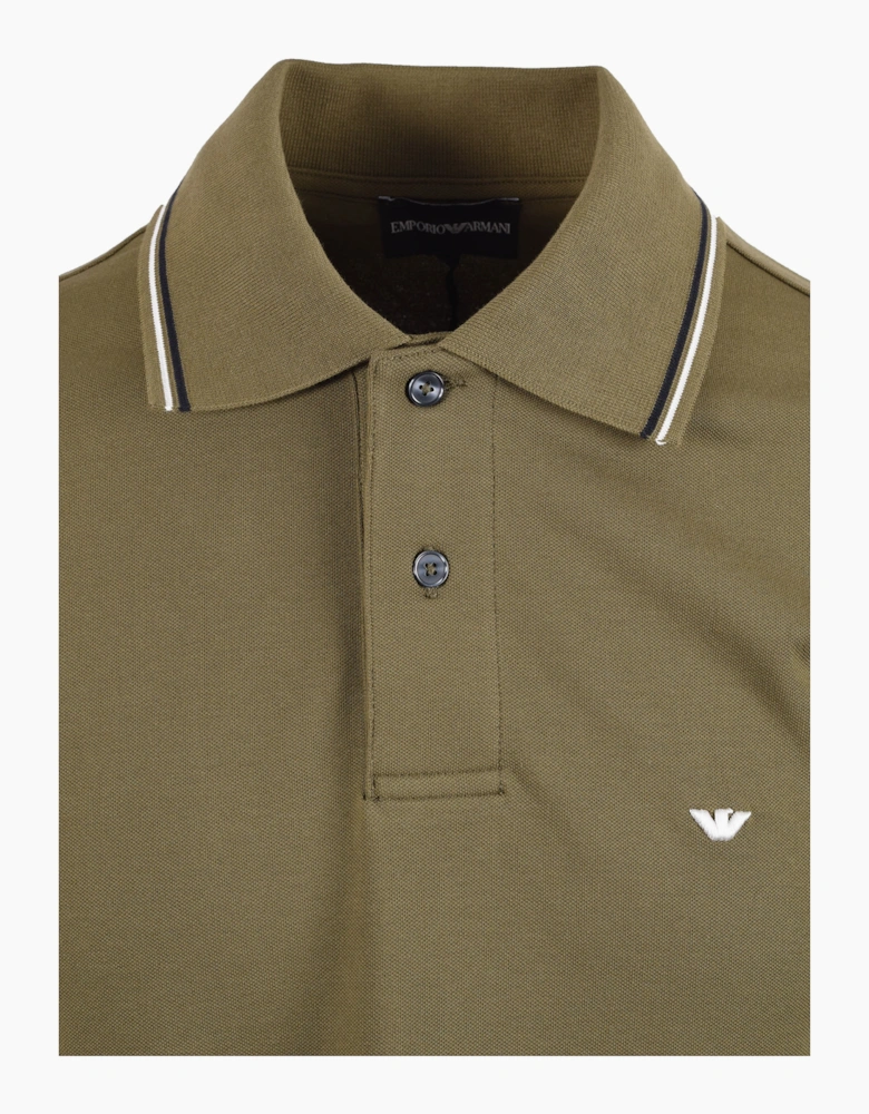 EMPORIO ARMANI ESSENTIAL TIPPED POLO GREEN