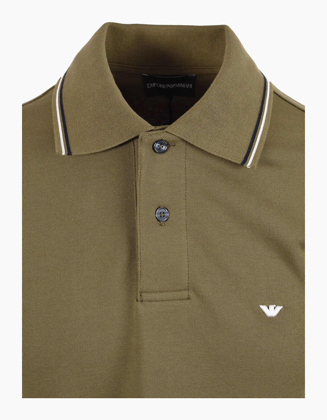 EMPORIO ARMANI ESSENTIAL TIPPED POLO GREEN