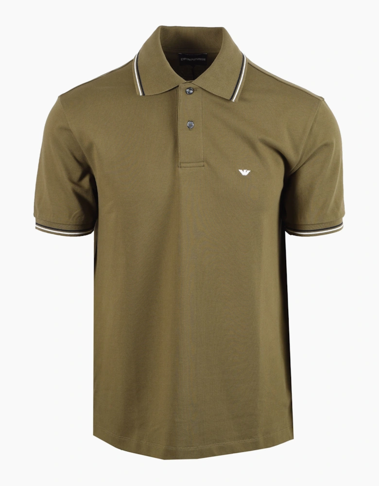EMPORIO ARMANI ESSENTIAL TIPPED POLO GREEN