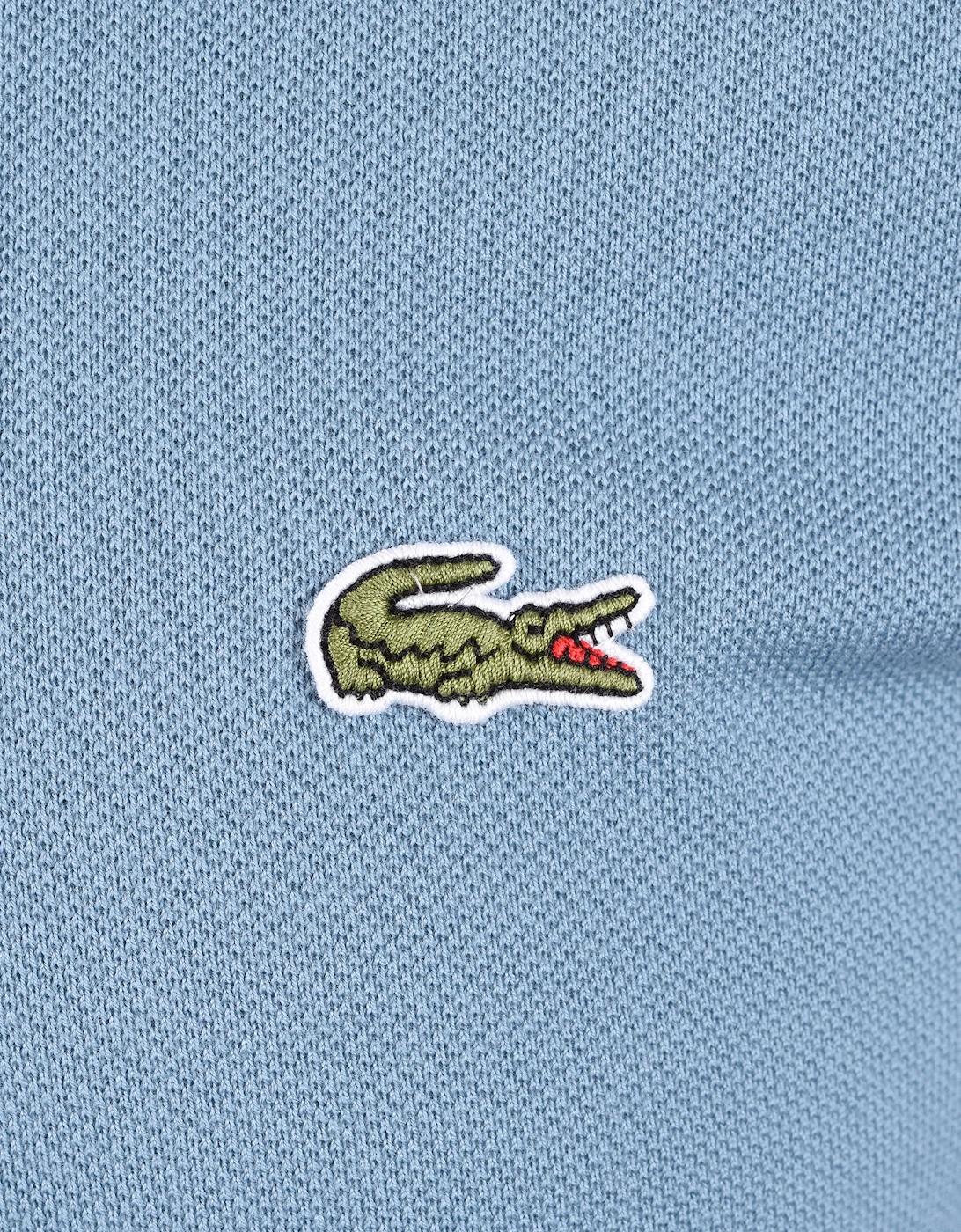 LACOSTE SHORT SLEEVED RIBBED COLLAR POLO MID BLUE