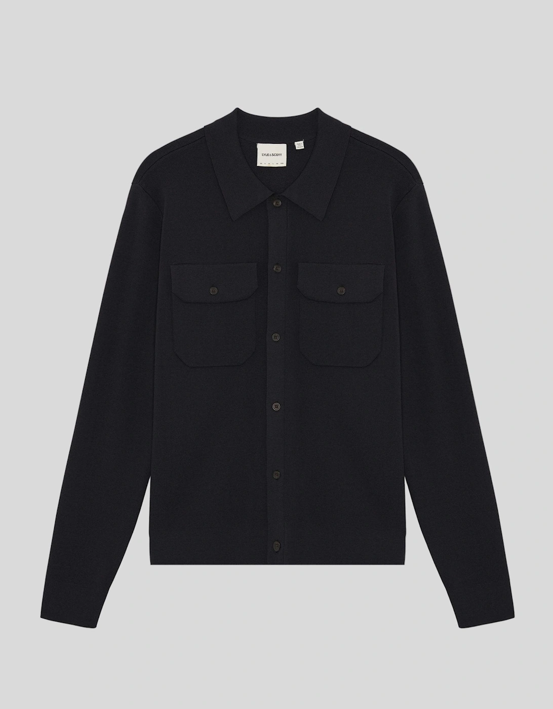 Lyle And Scott Men's Black Utility Knit Overshirt - Size Regular/34