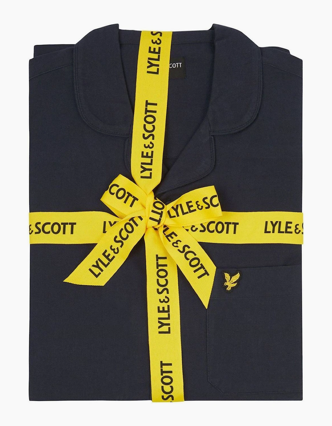 Collared Neck Short Sleeve Pyjama Set with Golden Eagle Branding
