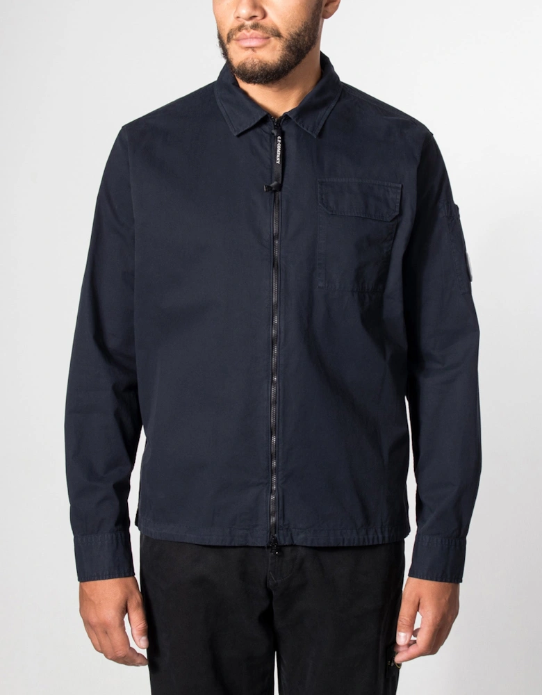 Organic Gabardine Zipped Lens Overshirt