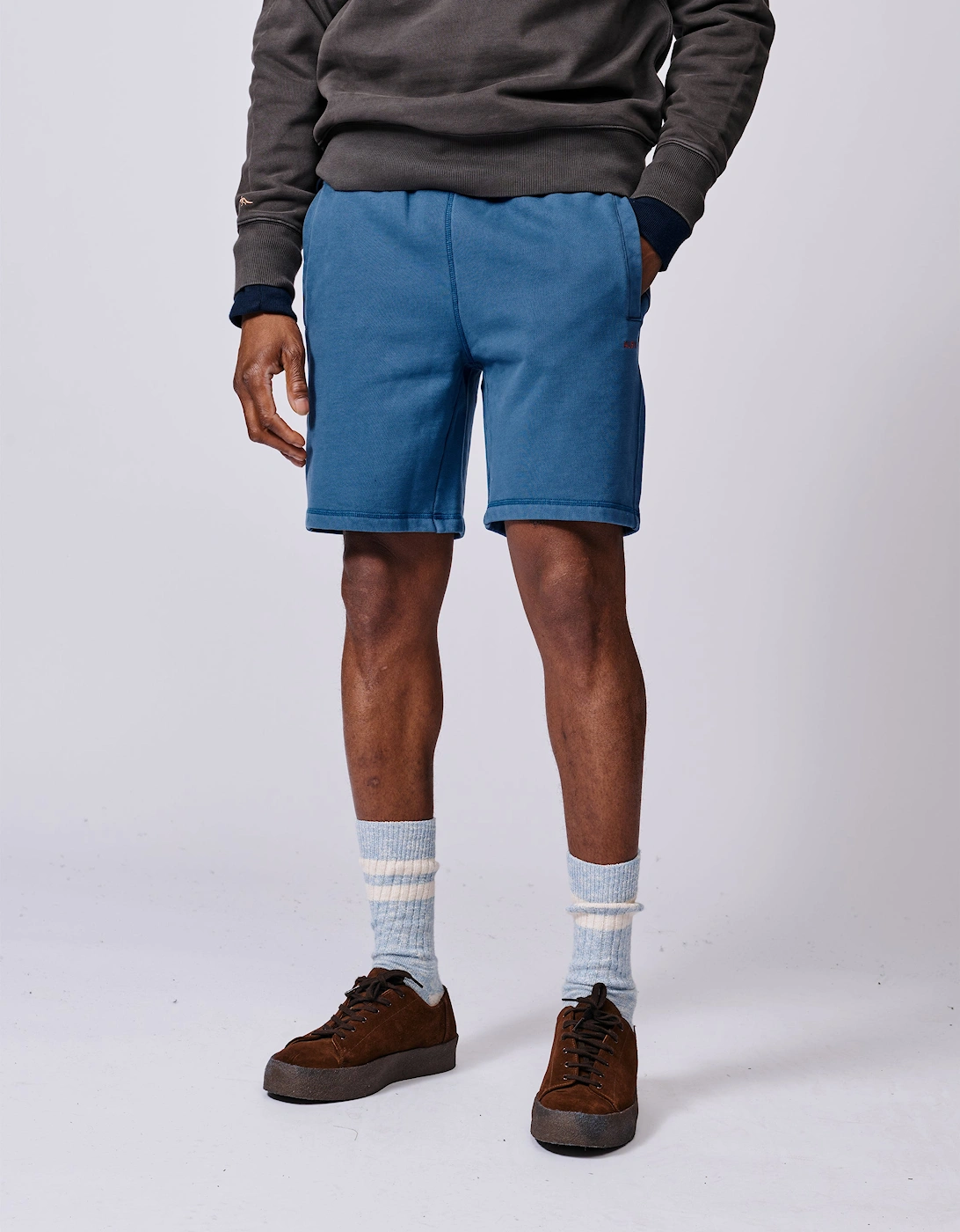 Aubin Men's Blue Glebe Sweat Short - Size Small