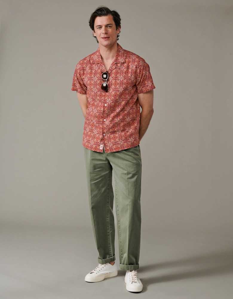 Abbey Cuban Collar Short Sleeved Shirt