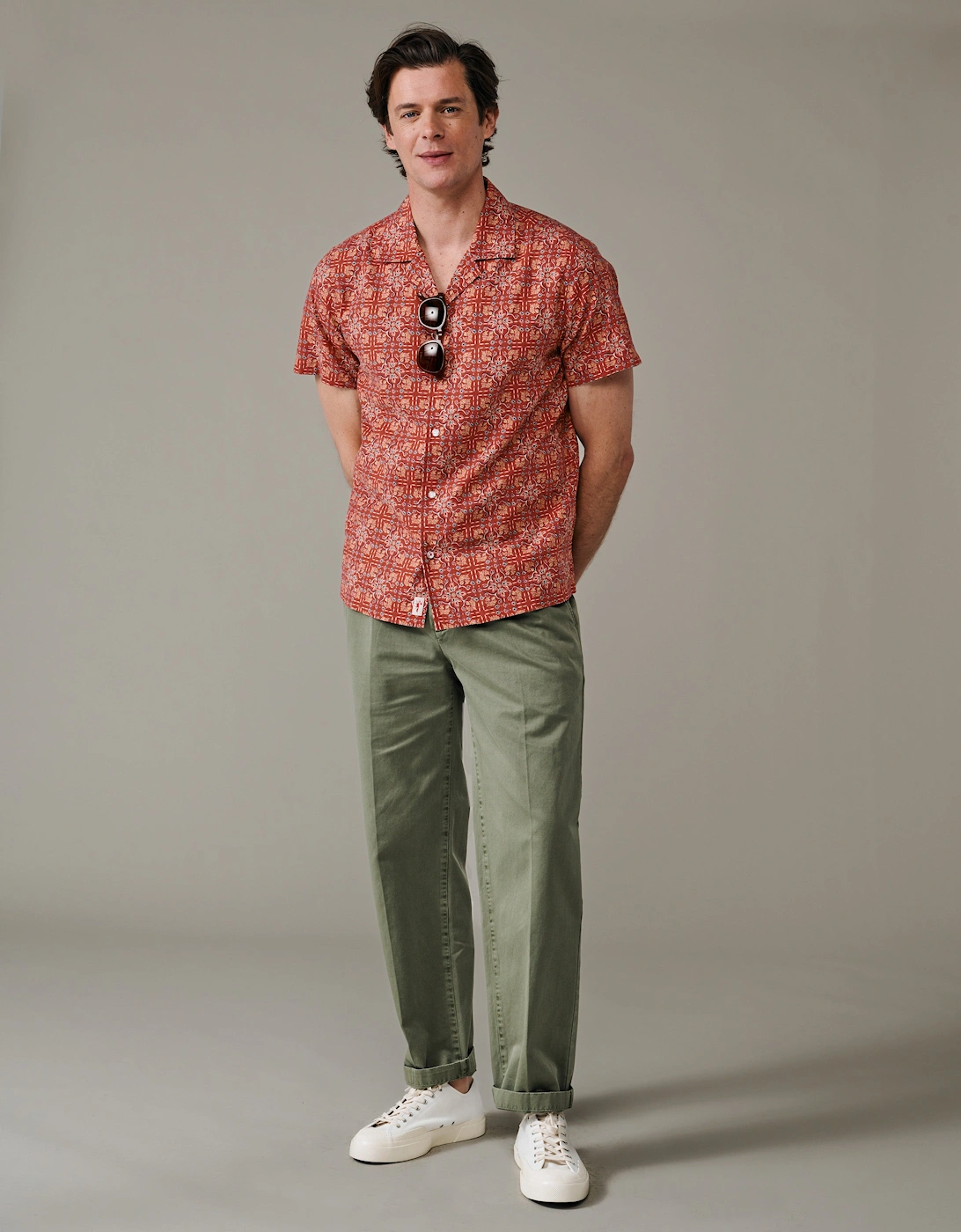 Abbey Cuban Collar Short Sleeved Shirt