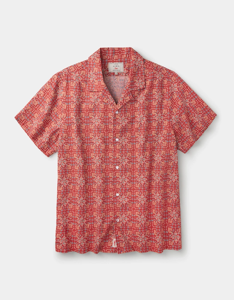 Abbey Cuban Collar Short Sleeved Shirt