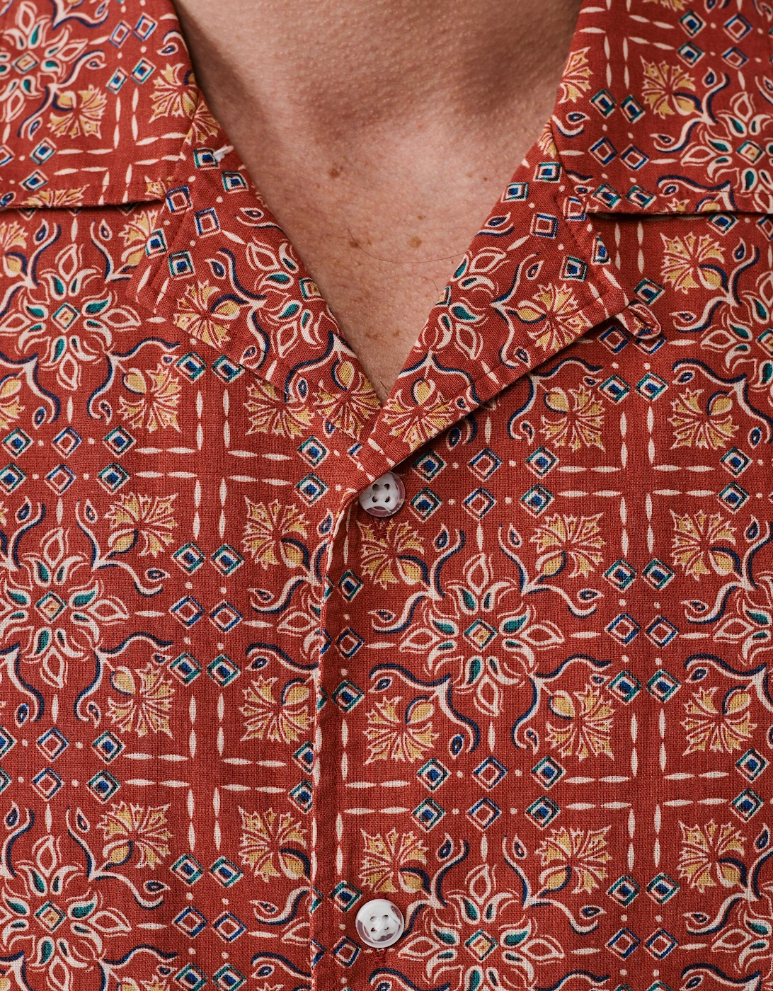 Abbey Cuban Collar Short Sleeved Shirt