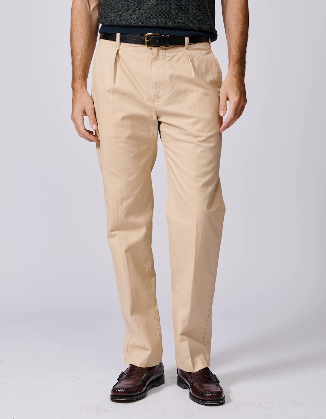 Aubin Men's White Mareham Relaxed Fit Trouser - Size 34/Regular/34/32