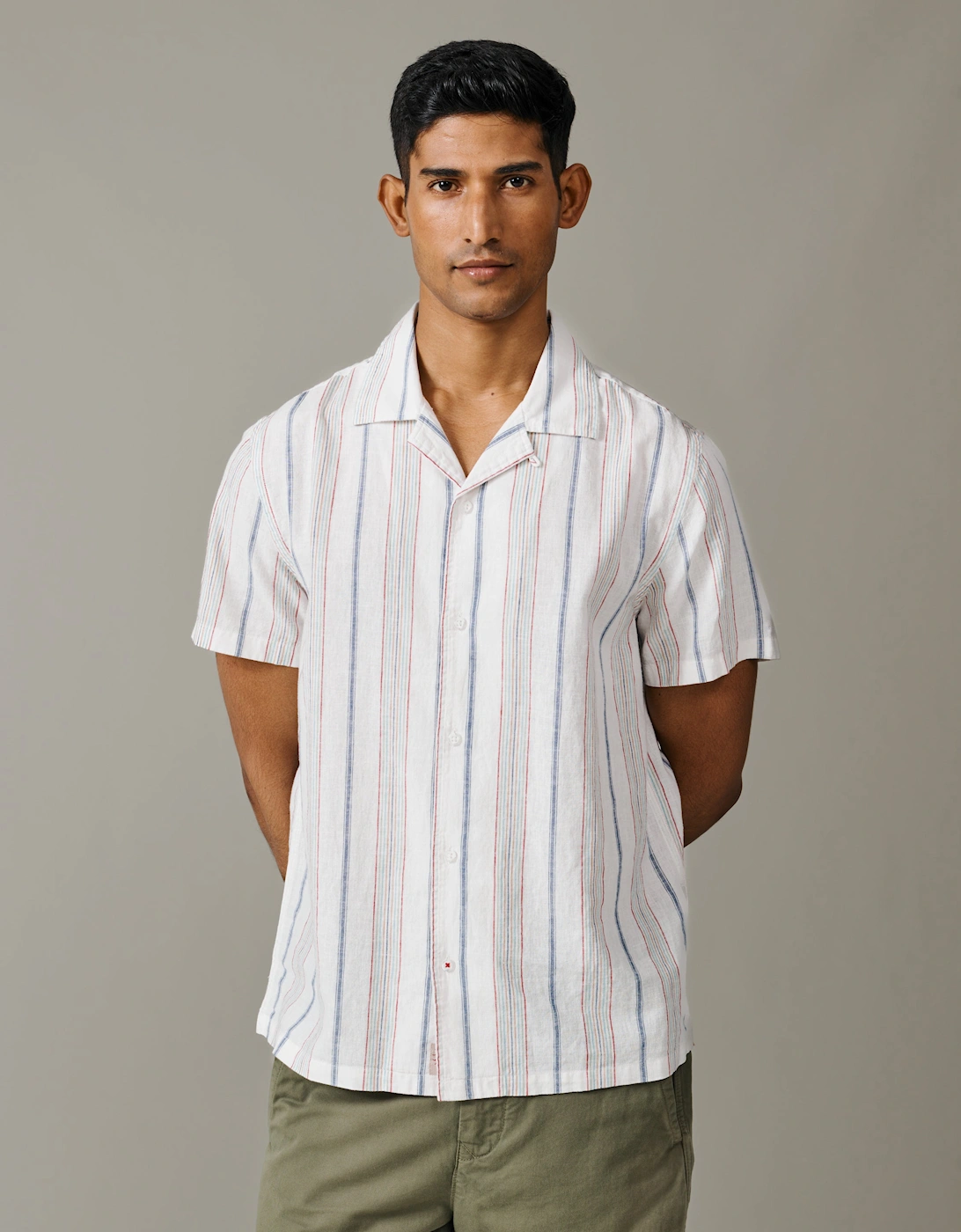 Abbey Cuban Collar Short Sleeved Shirt