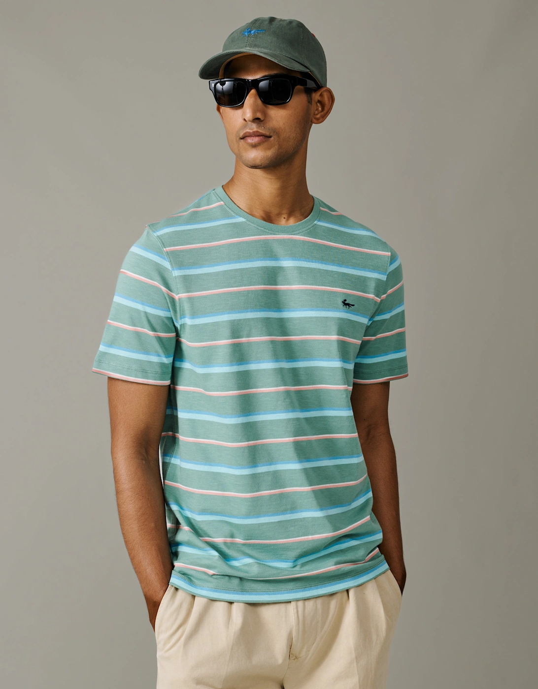 AUBIN AUBIN Men's Berkeley Slub T-Shirt - Green