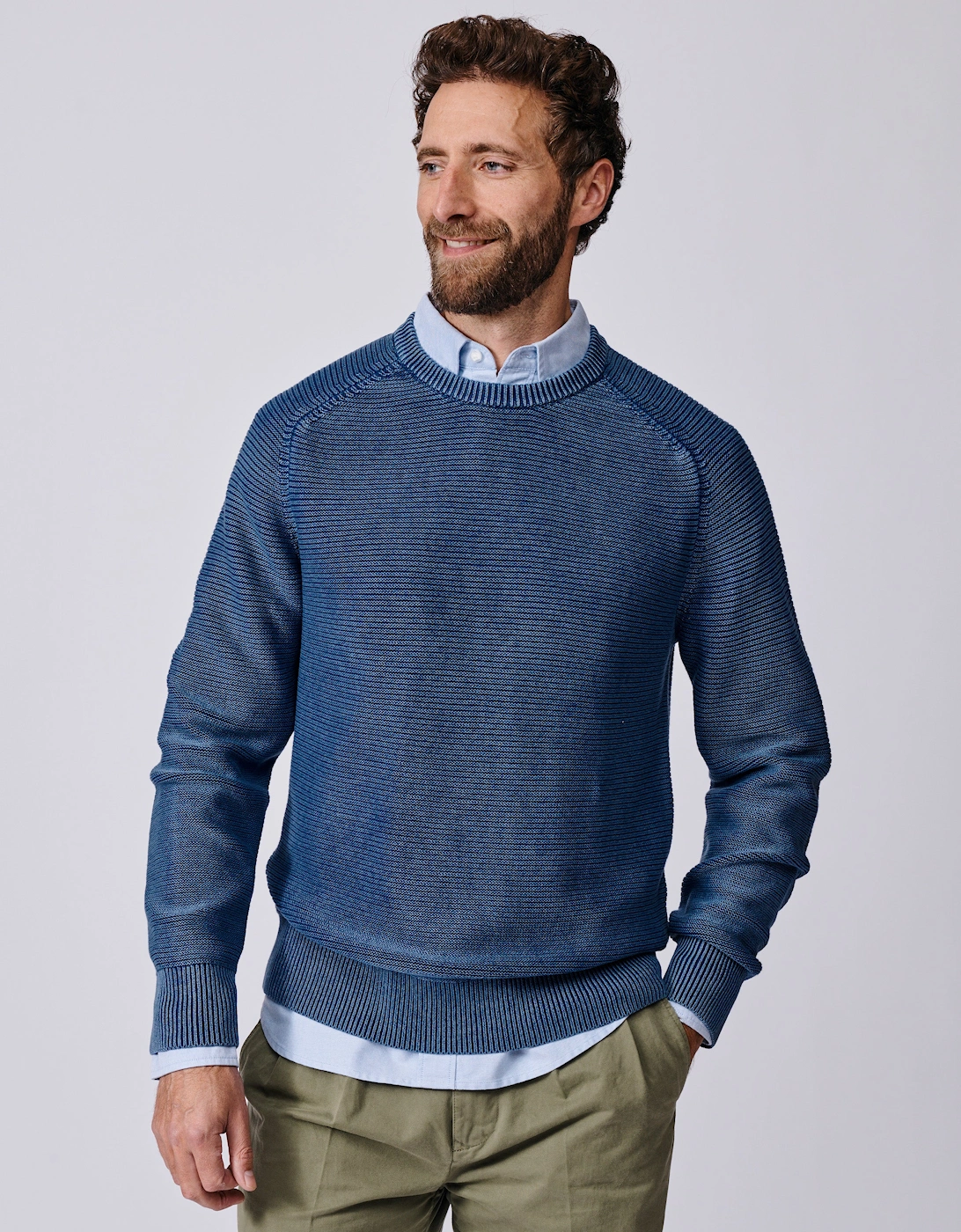 Saxilby Cotton Tuck Stitch Crew