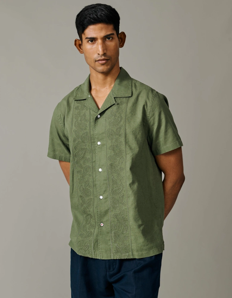 Abbey Cuban Collar Short Sleeved Shirt